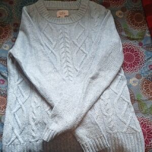 Croft & Barrow Women's Soft Blue Cable Knit Sweater